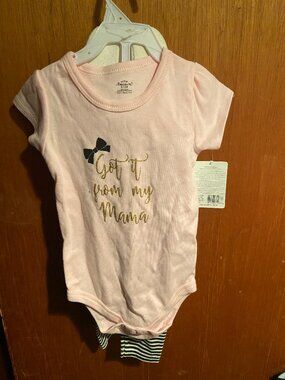 Girl's 3 Piece Set Little Treasure Got It From My Mama 9-12 Months NEW W/TAGS v2